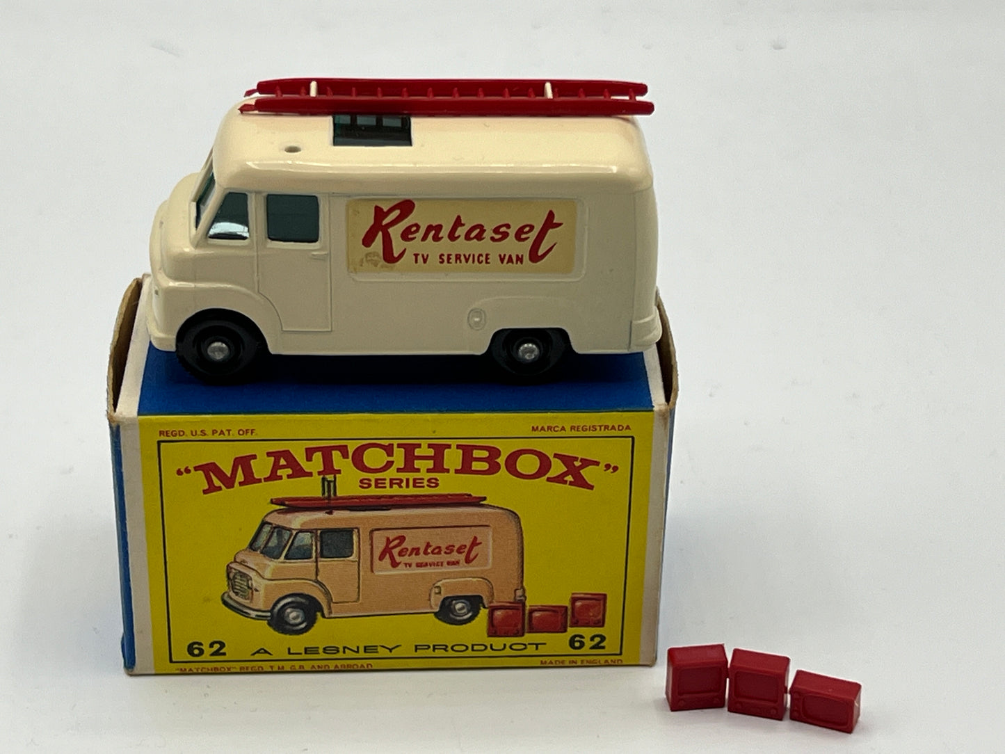 MATCHBOX LESNEY No62B RENTASET TV SERVICE VAN WITH BOX.